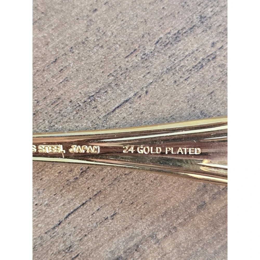Vintage 24K Gold Plated Stainless Steel Butter Spreaders Japan Set of 6-SEE PICS